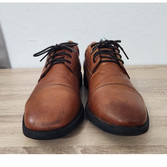 Nunn Bush Men's Dress Shoes Size 9.5 Brown Leather Cap Toe Oxford Comfort Gel - Picture 5 of 11